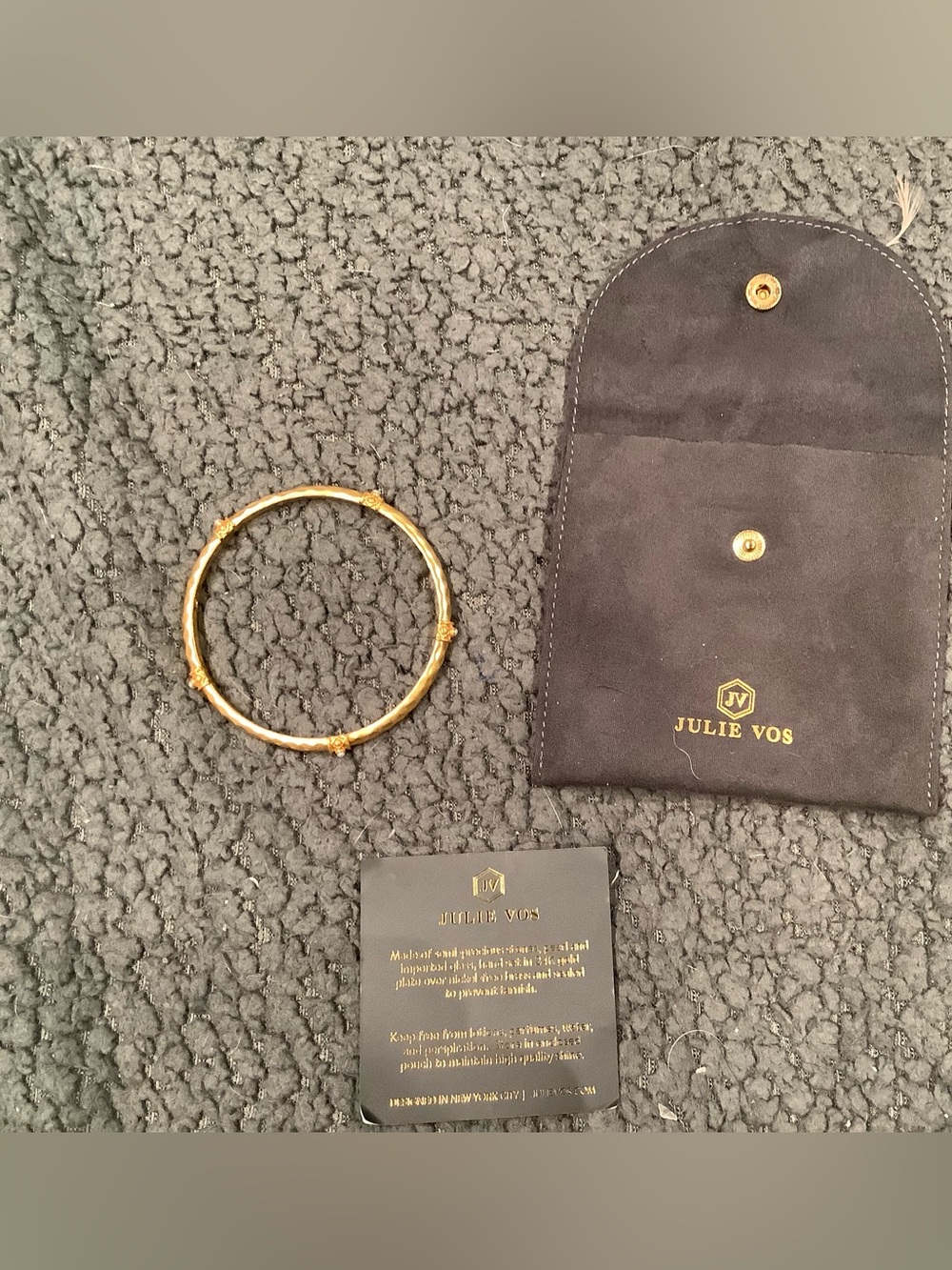 Julie Vos Gold Bamboo-Textured Bangle Bracelet